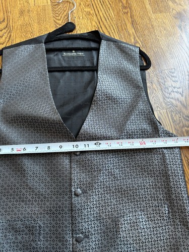 Ermenegildo Zegna Geometric Satin Tuxedo Vest Black Silver 38” Chest - Picture 7 of 8