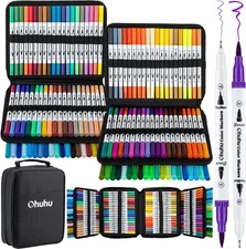 Ohuhu Art Marker Pen Brush Tip Water-based Extra Fine Case (160 colors)