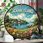 Vintage 8x8 Tin Sign Mackinac Island Michigan Retro Wall Art for Home Bar Cafe