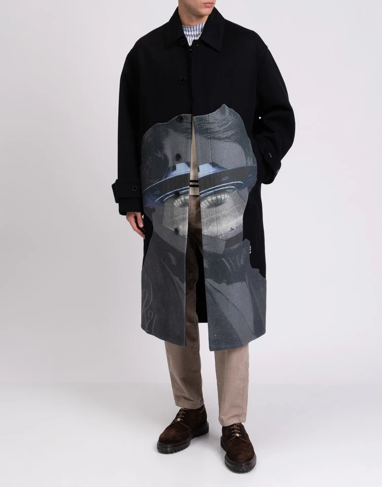 RRP €3820 VALENTINO x UNDERCOVER Cashmere & Wool Overcoat IT46 US36 S UFO Face - Image 3 of 4