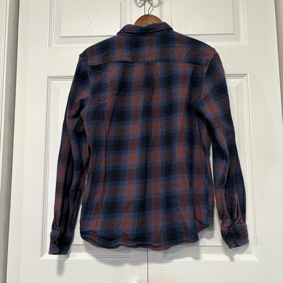 Camisa de franela a cuadros Sullen para hombre azul borgoña tatuaje grunge skate núcleo L Foto 2 de 4