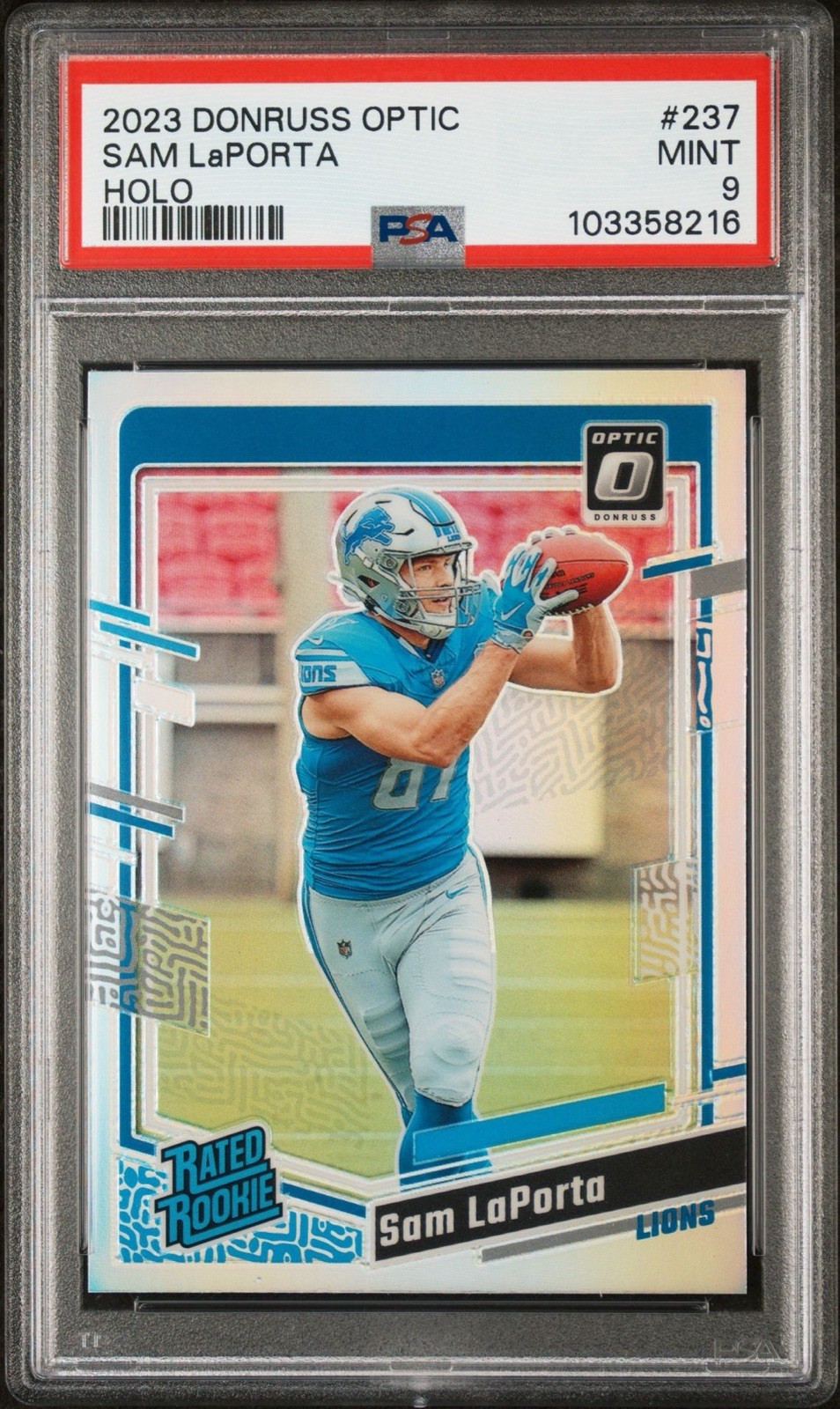 2023 PANINI DONRUSS OPTIC HOLO #237 SAM LAPORTA ROOKIE RC PSA 9