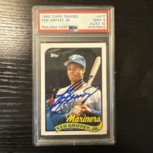 1989 Topps Traded Ken Griffey Jr RC AUTO PSA 9 / AUTO 10 PSA DNA HOF