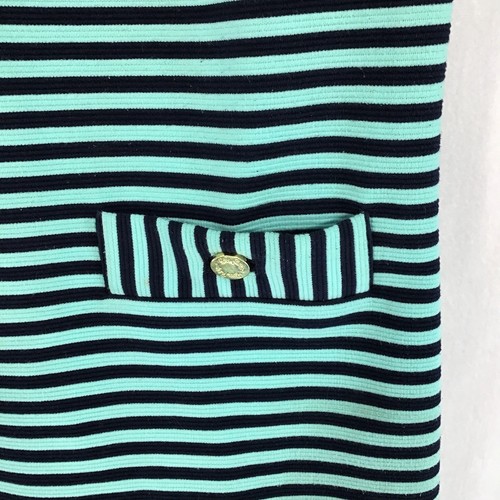 Abito Lilly Pullitzer donna grande a righe blu navy teal linea A tasche nautiche - Foto 4 di 14