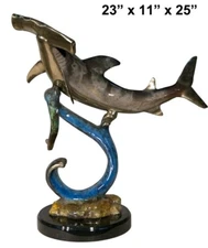 Bronze Hamerhead Shark Statue Sculpture Art Deco Sculpture