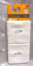 2012 CHAMPION Active Performance SWEAT BANDS Duo Dry Stretch ~ 2 OSFM / C9 White