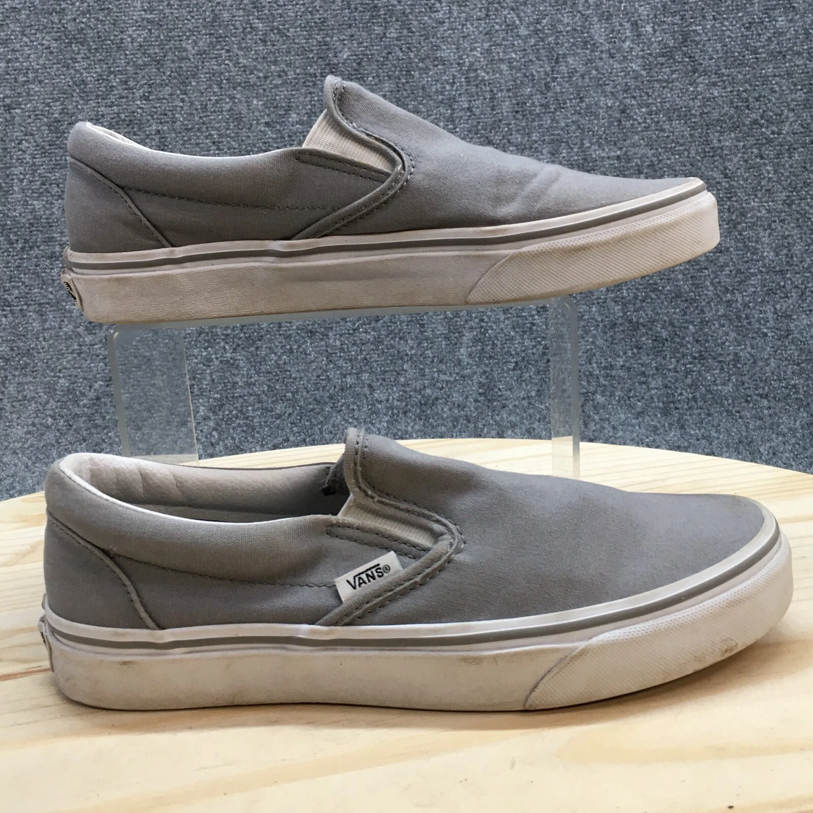 Scarpe Vans uomo 6 5 donna 8 mocassini scarpe basse comode tessuto grigio slip on
