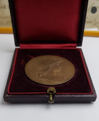 1900 Frankreich Bronze Wettbewerb Schießpreis Medaille - Henri Dubois - super schön! - Bild 2 von 12