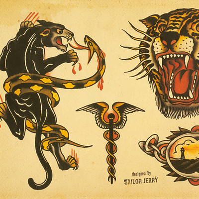 17 x 23.5 Print - Sailor Jerry Old School Vintage Tattoo