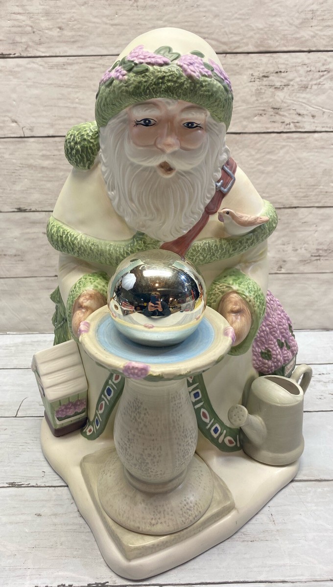 2000 Pfaltzgraff Naturewood Garden Gazing Ball Santa Cookie Jar 14