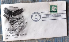 BALD EAGLE  D RATE  SHEET SINGLE 1985 ARTCRAFT CACHET FDC PENCIL ERASED