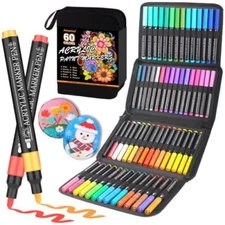 60 Colors Acrylic Paint Pens Paint Markers Acrylic Paint Markers with Medium ...