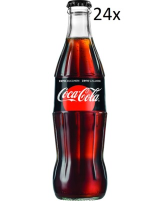 24x Cola-Cola Zero ohne zucker Italian alkoholfreies Getränk Glasflasche 330ml