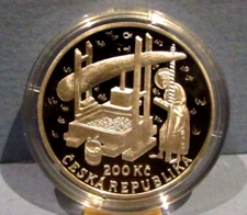 2008 Czech 200 Korun Vineyards of Charles IV in Prague Silver Proof Coin Bohemia