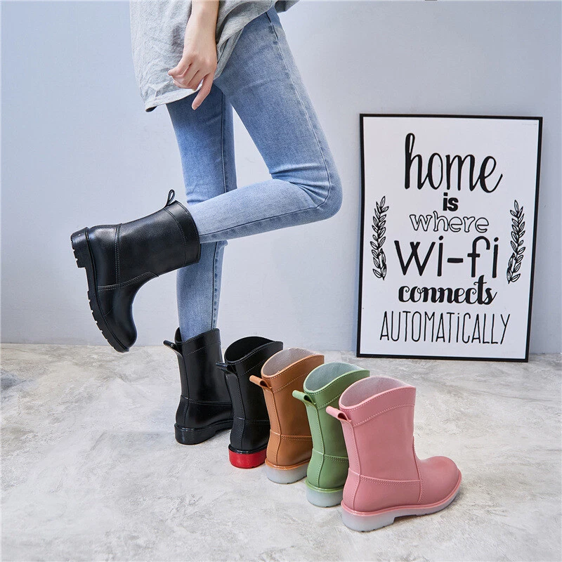 Fashion Women Ladies Rain Boots High Tube Non slip Adult Shoes