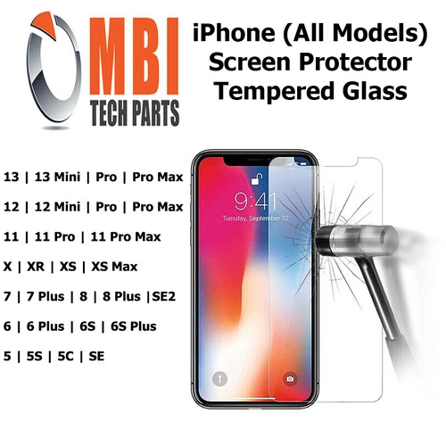 iPhone Tempered Glass Screen Protector 17 16 15 14 13 12 11 Pro Max XR XS 8 Plus