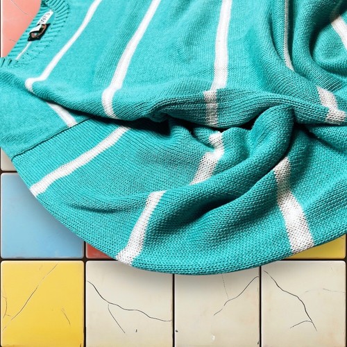 Vintage Cross Country Traders Striped Sweater Y2K Men L Green Crewneck Pullover - Bild 11 von 12