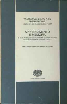 ABHANDLUNG ÜBER EXPERIMENTELLE PSYCHOLOGIE LERNEN UND GEDÄCHTNIS AA.VV. EINAUDI 1973