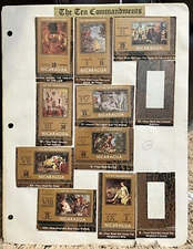 NICARAGUA MINT STAMPS THE TEN COMMANDMENTS SHORT SET