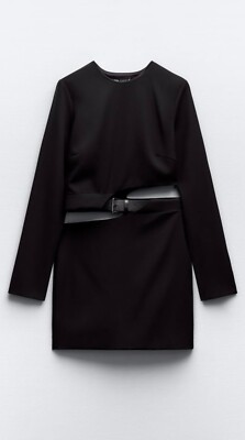belted cut-out mini dress in black milie twist-detail cut-out mini dress