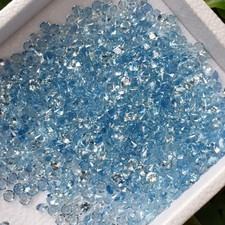 2.7mm 5PCS Round Diamond Cut Full Sparkling Natural Sky Blue Aquamarine Brazil