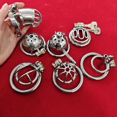 Edelstahl Flat DEall Peniskäfig Tube Keuschheitskäfig Chastity Cage Männer DE