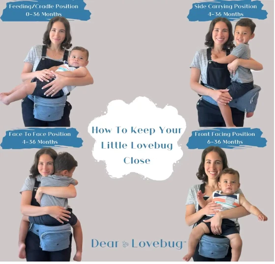 Portabebés y Niño Pequeño con Asiento de Cadera y Hebilla de Seguridad, Ajustable 8-40lbs Foto 3 de 4