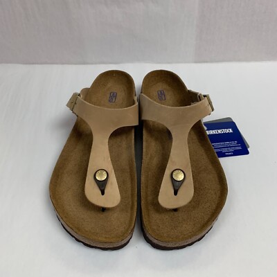 Birkenstock New w/ Box Gizeh Sandcastle Nubuck Soft Footbed