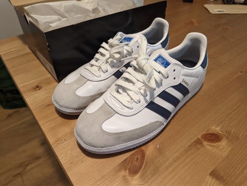 Size 9.5 - Adidas Samba ADV White Navy 