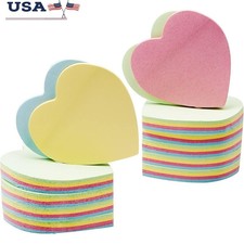 Heart Shape Sticky Notes 1000 Sheets Self Stick Memo Pads Office School New