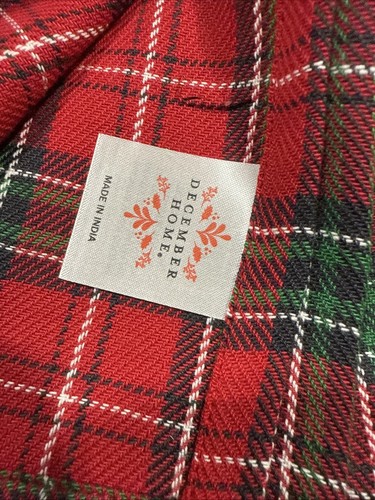4 Red Plaid Christmas Napkins 18 X 18 100% Cotton December Home Made In India - Picture 4 of 6