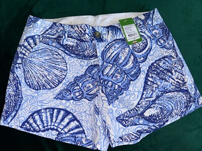 NWT LILLY PULITZER CALLAHAN SHORT 19280 BLUE PERI POP UP STUFFED SHELLS SIZE 6!