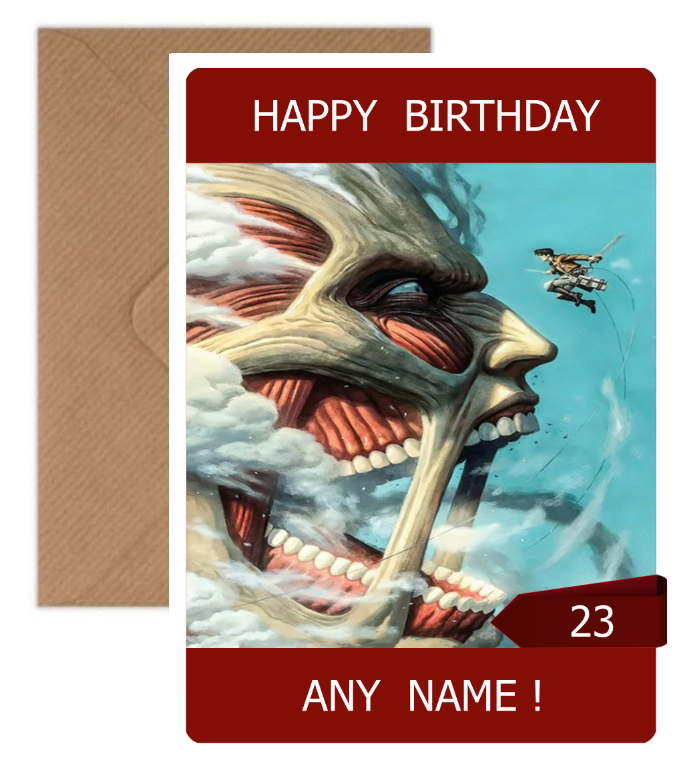 Attack of the Titans Anime Personalised Birthday Card-Photo Print or Poster