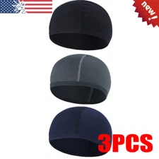 3PCS Men Cooling Skull Cap Helmet Liner Sweat Wicking Cycling Sports Beanie Hat