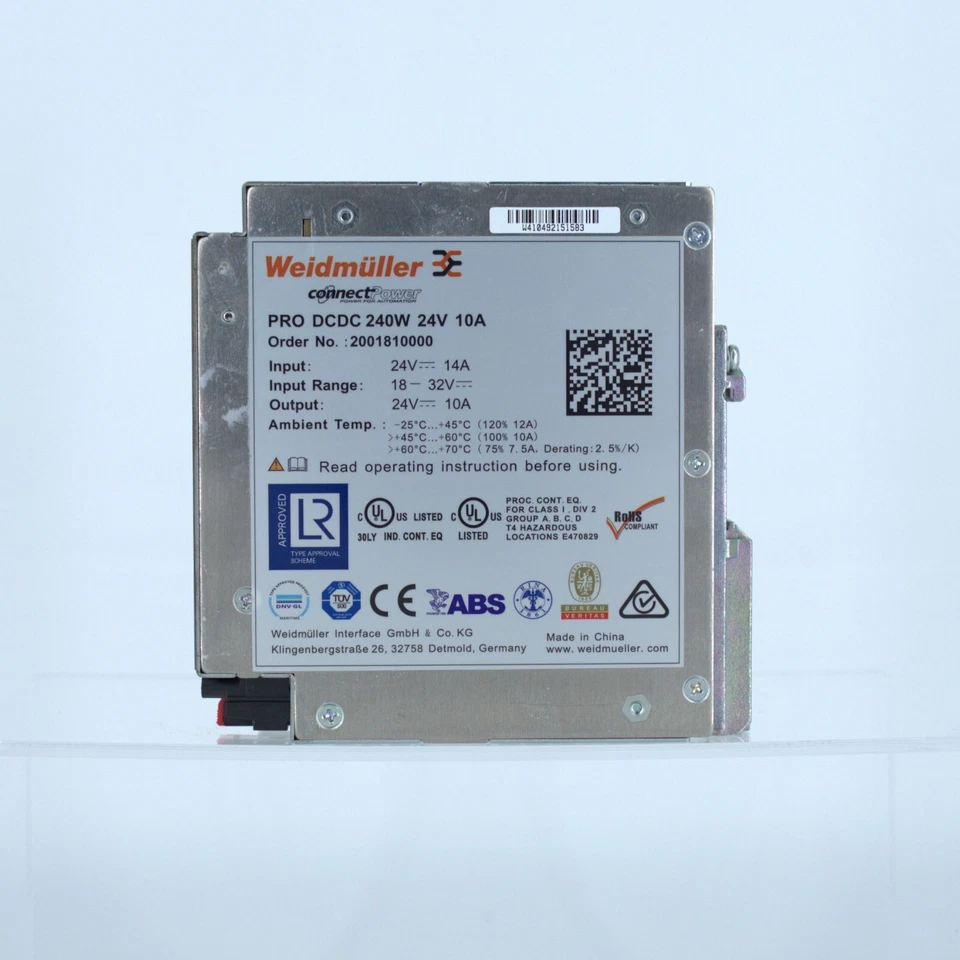Weidmuller Power Supply - Pro DCDC 240W 24V 10A - Image 2 of 2