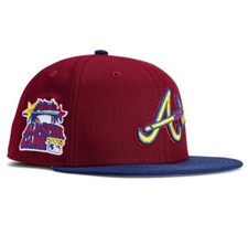 New Era Atlanta Braves Hat 59Fifty Fitted Sangria 2000 ASG Patch Size 7  NEW