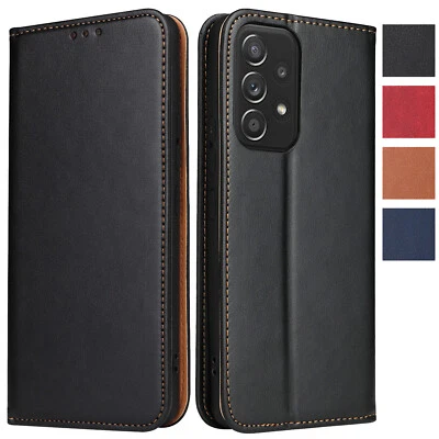 FIERRE SHANN Samsung Galaxy A53 Hülle Echt Leder Klapphülle Flip Case Portemonnaie Tasche