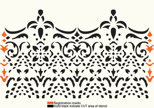 Lace STENCIL Edge Border Paint Wall Furniture Vintage Reusable Wedding Cake LA48 - Picture 6 of 19