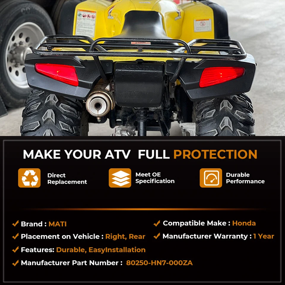 Protector contra salpicaduras de cubierta de luz trasera izquierda y derecha para HONDA Rancher 350 400 2004-07 Foto 2 de 4