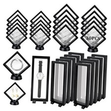 30 PCS Floating Display Case, Challenge Coin Display Stand, 3D Floating Black