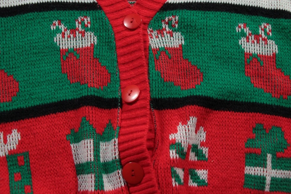 Винтажный Cabin Creek Рождественский кардиган праздник уродливый свитер вечеринки L - Изображение 2 из 4