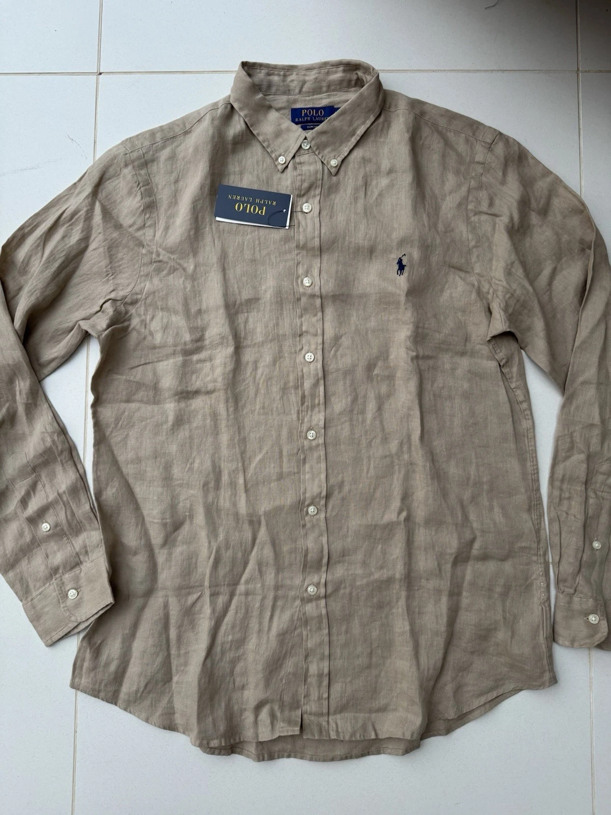 New Polo Ralph Lauren Slim Fit Beige Long Sleeve Linen Shirt. Size L.RRP£175
Opens in a new window o
