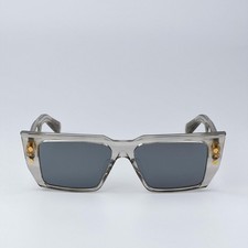 Balmain Men Sunglasses Titanium Crystal Grey Gold Cat Eye B-VI BPS-121B-54 NEW
