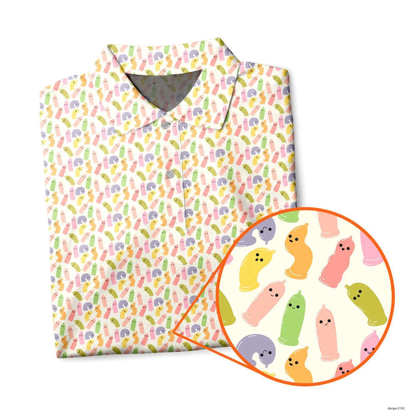 Cute Raincoat Cartoon Character - Funny Golf Polo Shirt Short Sleeve Tee