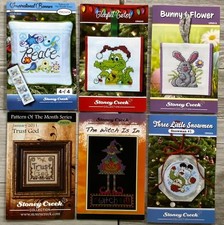 Stoney Creek Mixed Lot of 6 Charts Witch, Bunny, Gator Cross Stitch Patterns
