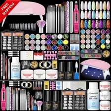 Acrylic Nail Kit with Drill and U V Light Full Nail Kit Set Professional Nail