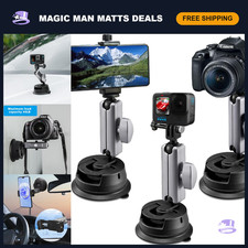 Suction Cup Camera Mount for GoPro, DSLR, Phone, DJI, Insta360 - Car Accessory