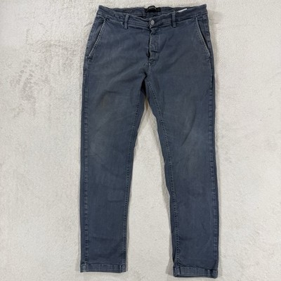 Replay Jeans Mens W36 L30 Grey Zeumar M9627L Hyperflex Slim Chino Stretch Zip