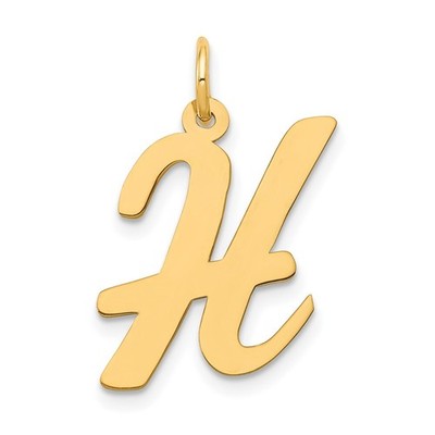 10k Gelbgold große Schrift Buchstabe ''H'' Initiale Charm Anhänger 0,48g