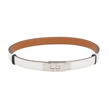 HERMES Kelly belt Epsom New White